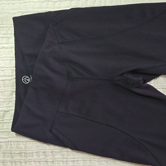 Move Theology Black Tulip Crossover Waist Leggings Side Pockets Ribbed Stretch S - Picture 7 of 16